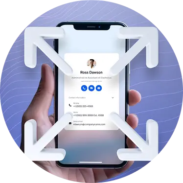 Customer profile in an outbound call center software mobile app interface