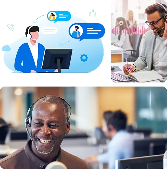 People graphics while talking with customers on CCaaS solution
