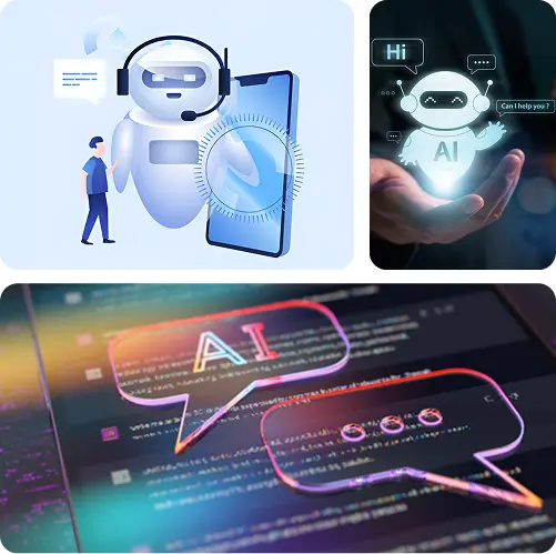 Multiple AI Chatbot Software Illustrations