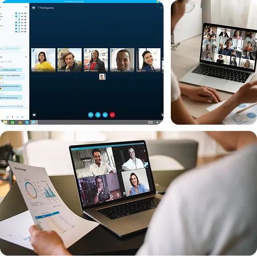 Multiple Meeting Software Opened on difefferent desktop where people are meeting