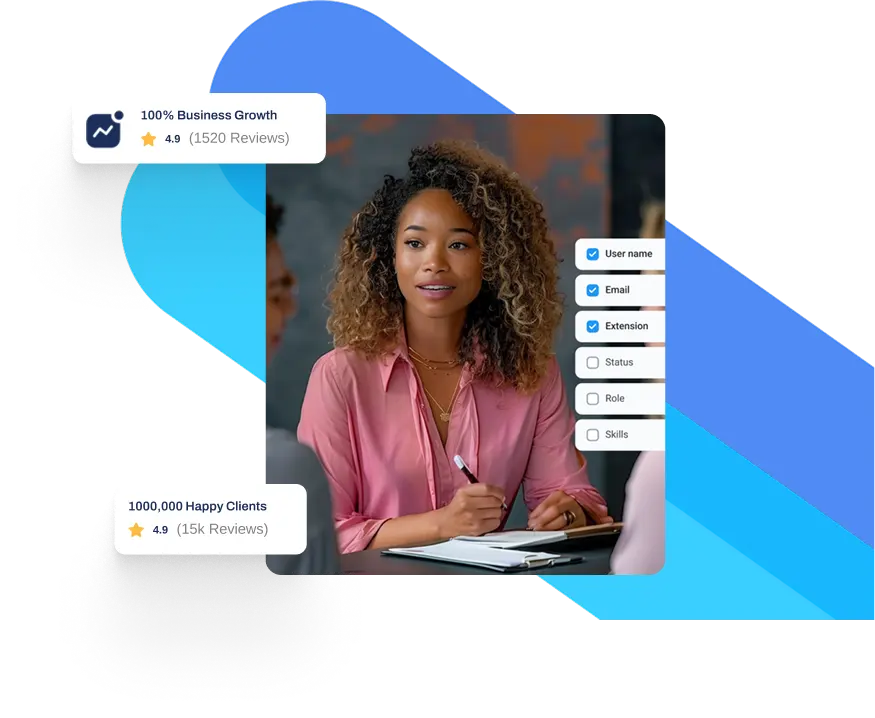 Woman using dialer software
