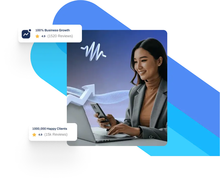 Woman outbound call center software mobile app