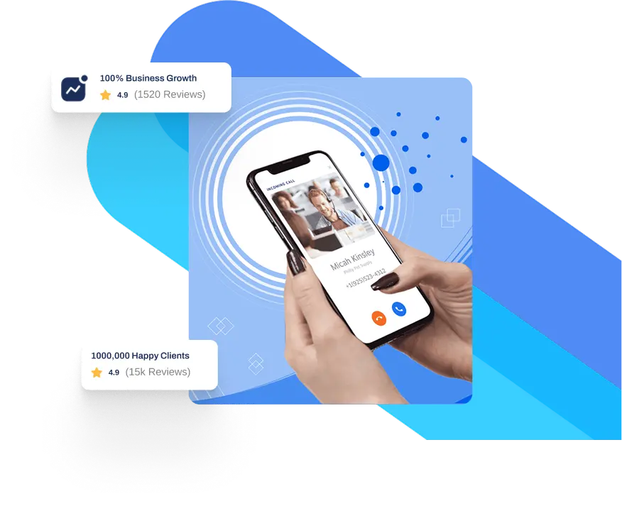 A Graphic With Nextiva VoIP App Interface With Dialing Pad